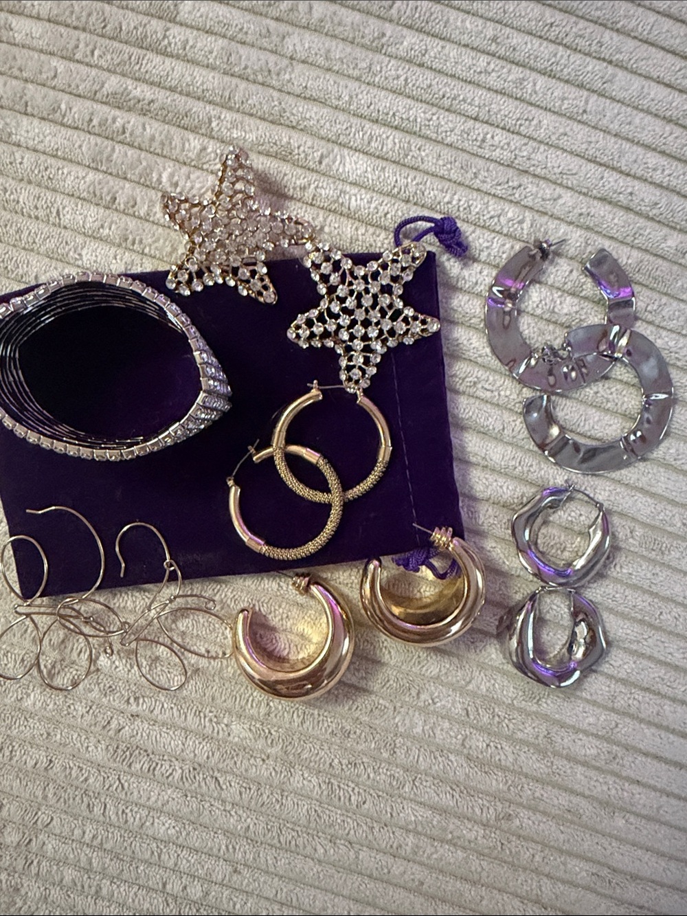Gold & Silver Hoop Earrings - Fashion Women's Jewelry Lot